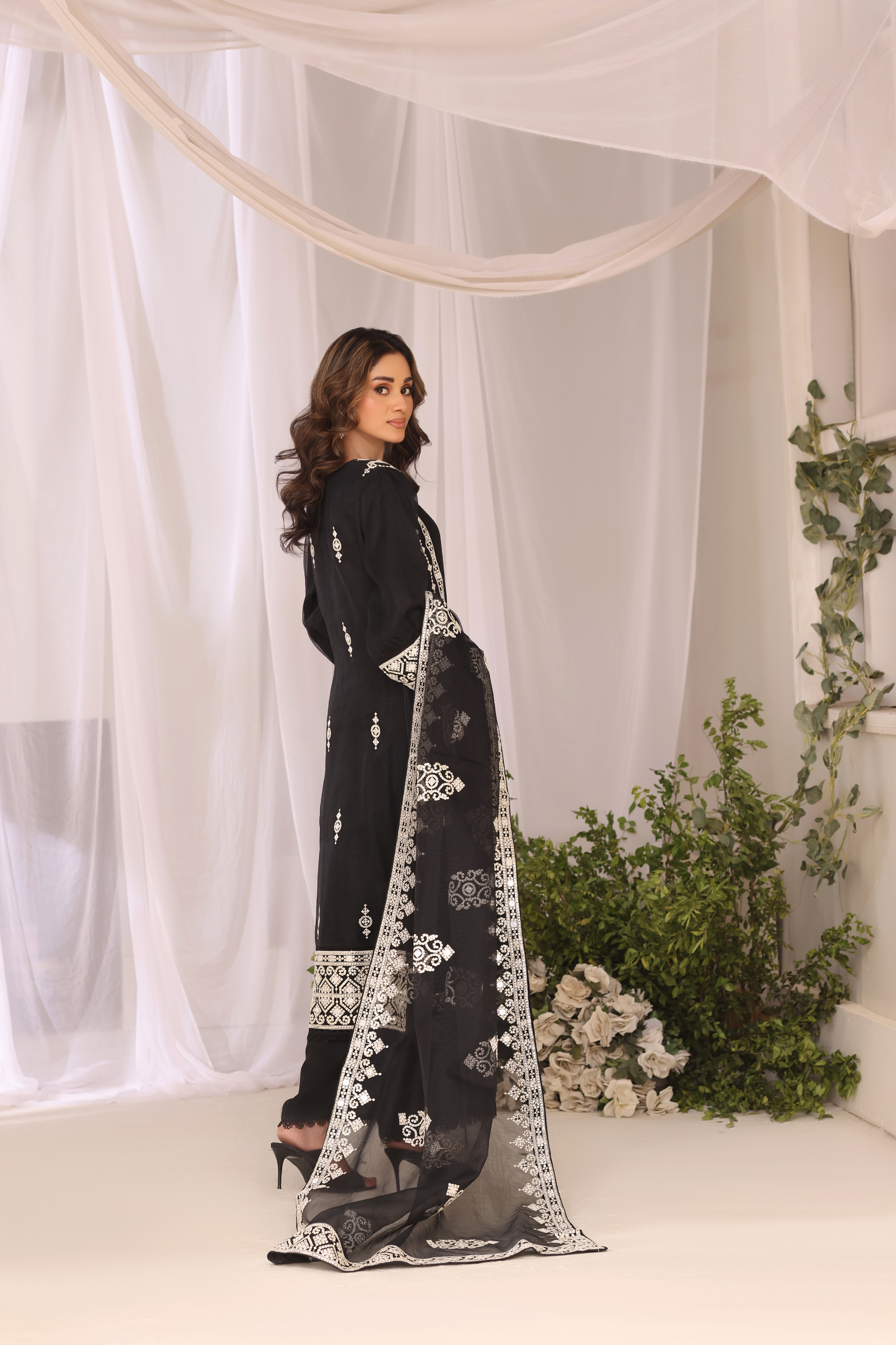 Afra Khadi Set - Black