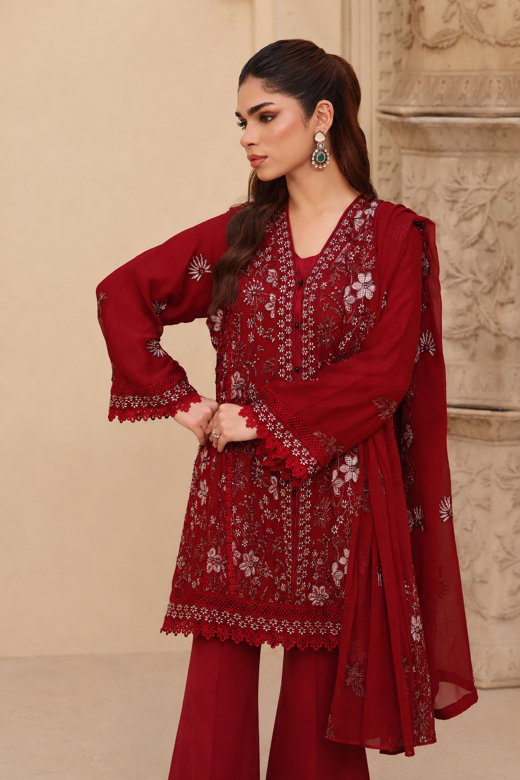 Embellished Short Freya 3 Piece Set - Scarlett