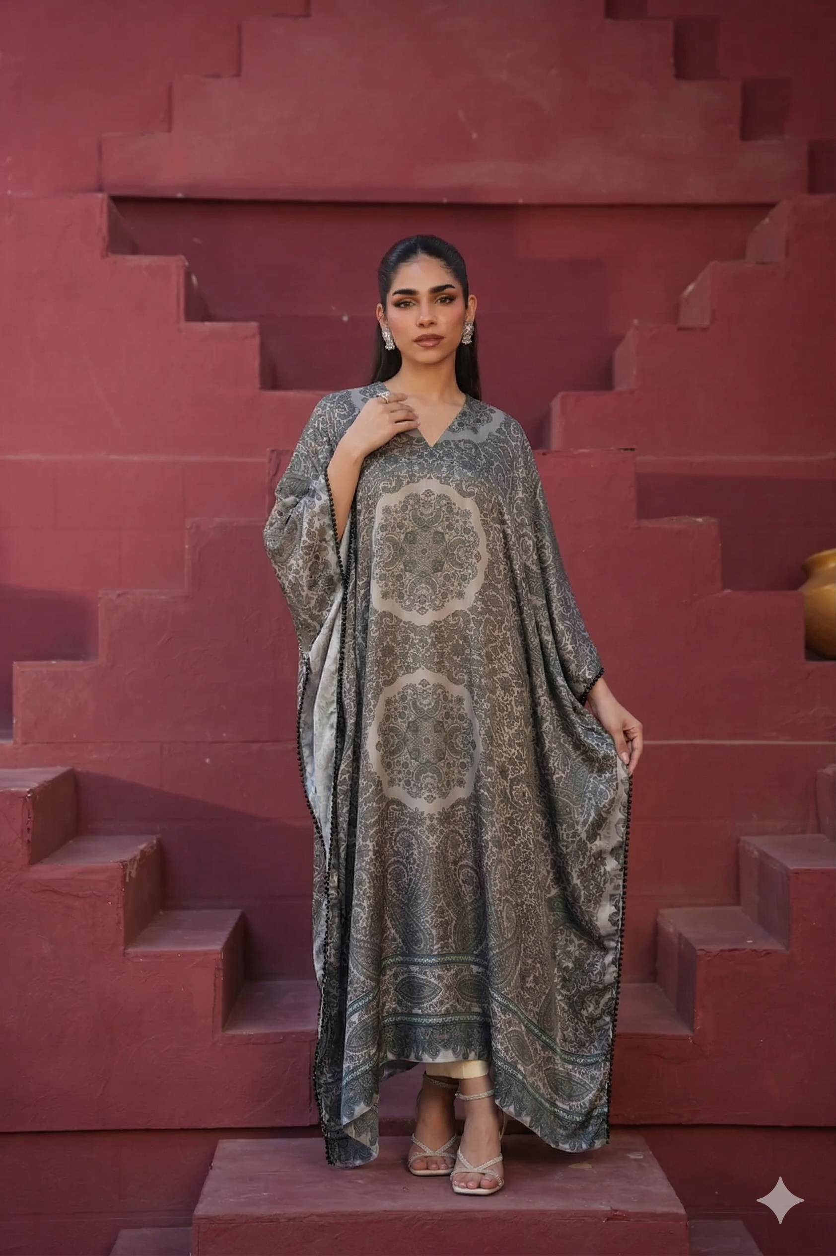 Kyla Printed Butterfly Kaftan
