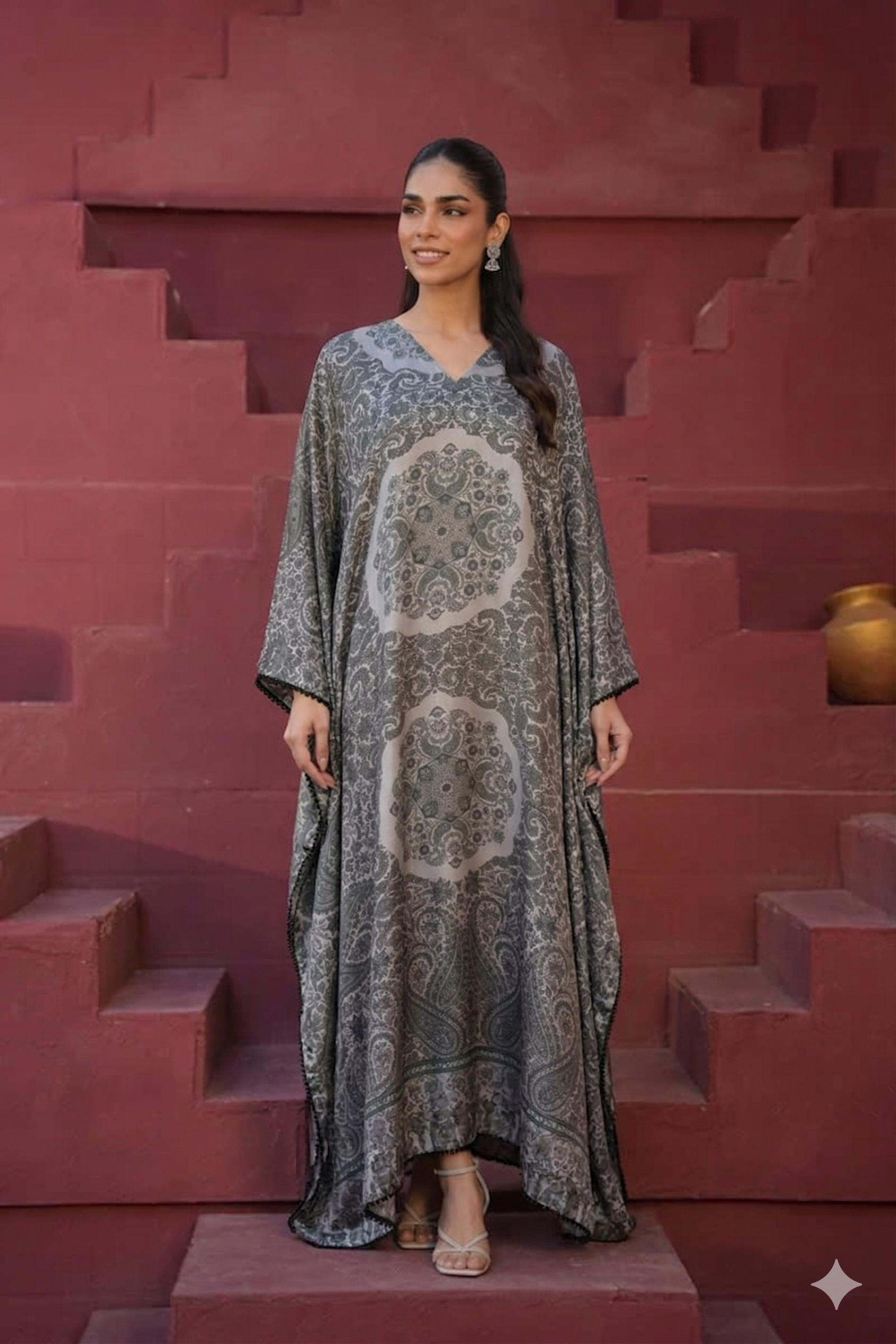 Kyla Printed Butterfly Kaftan