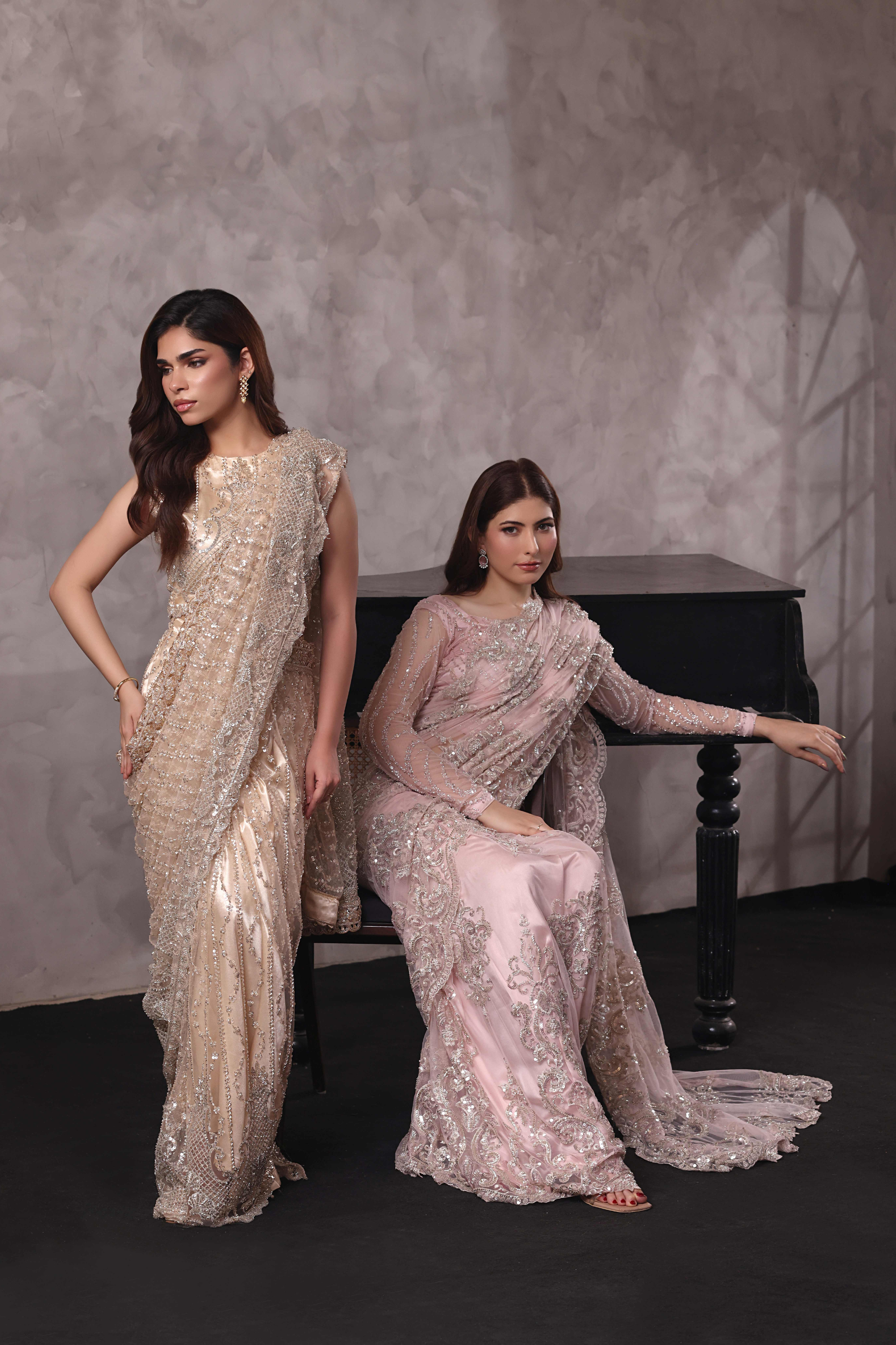 Ameena Saree Champagne