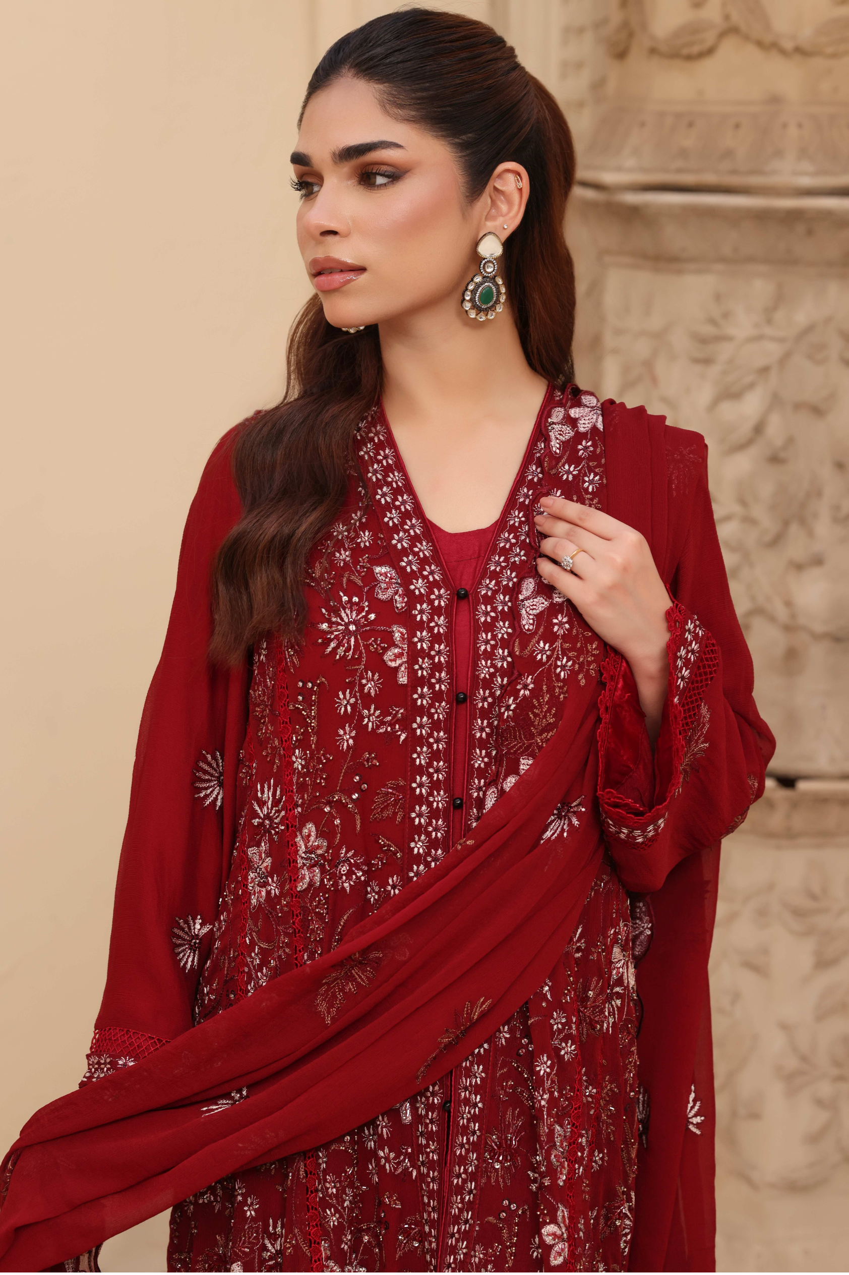 Embellished Long Freya 3 Piece Set - Scarlett