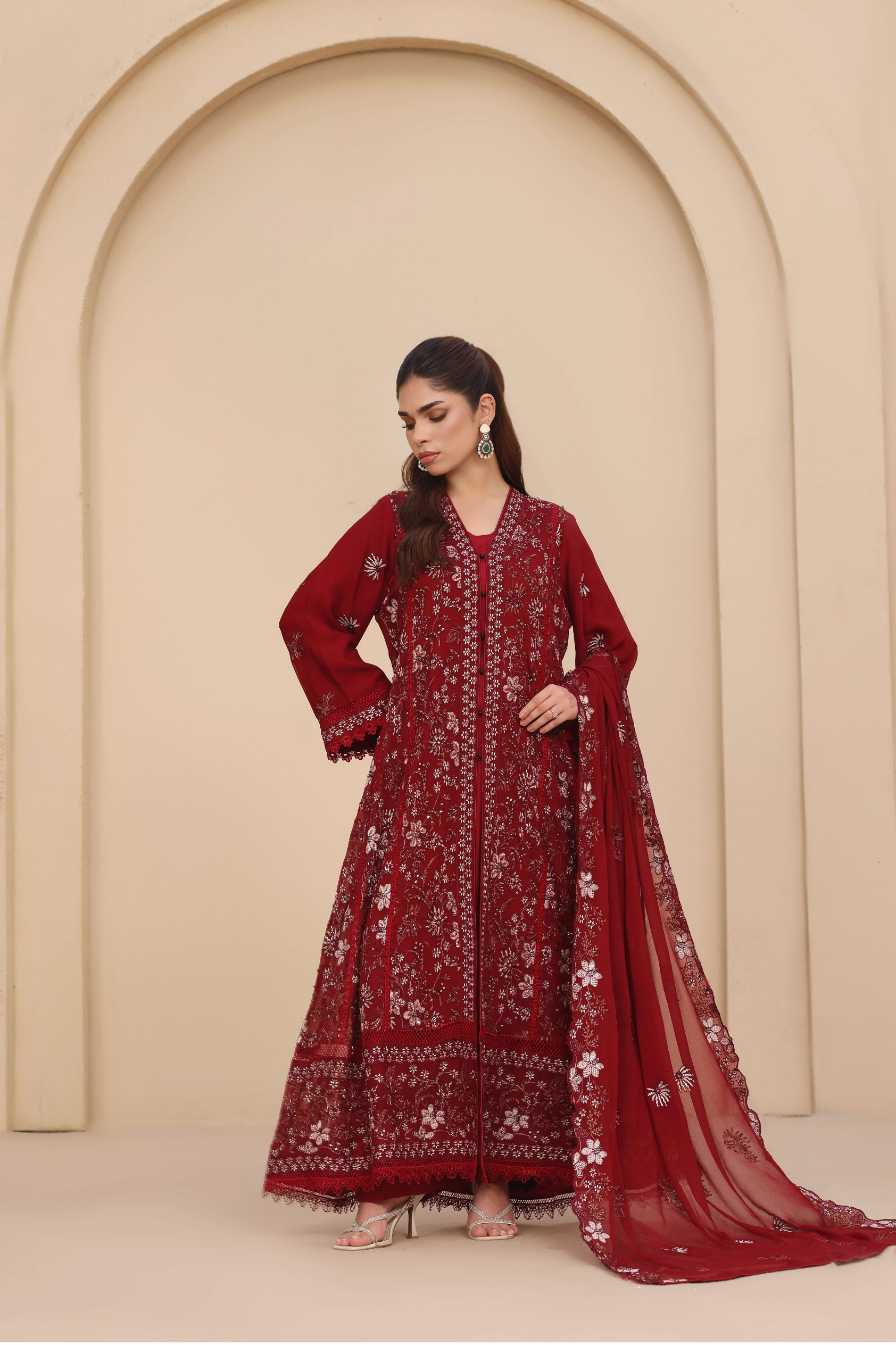 Embellished Long Freya 3 Piece Set - Scarlett