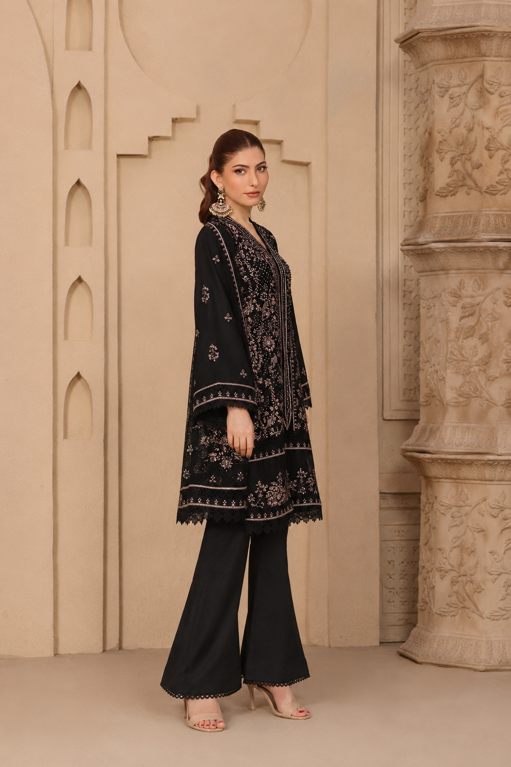 Embellished Short Freya 3 Piece Set - Black