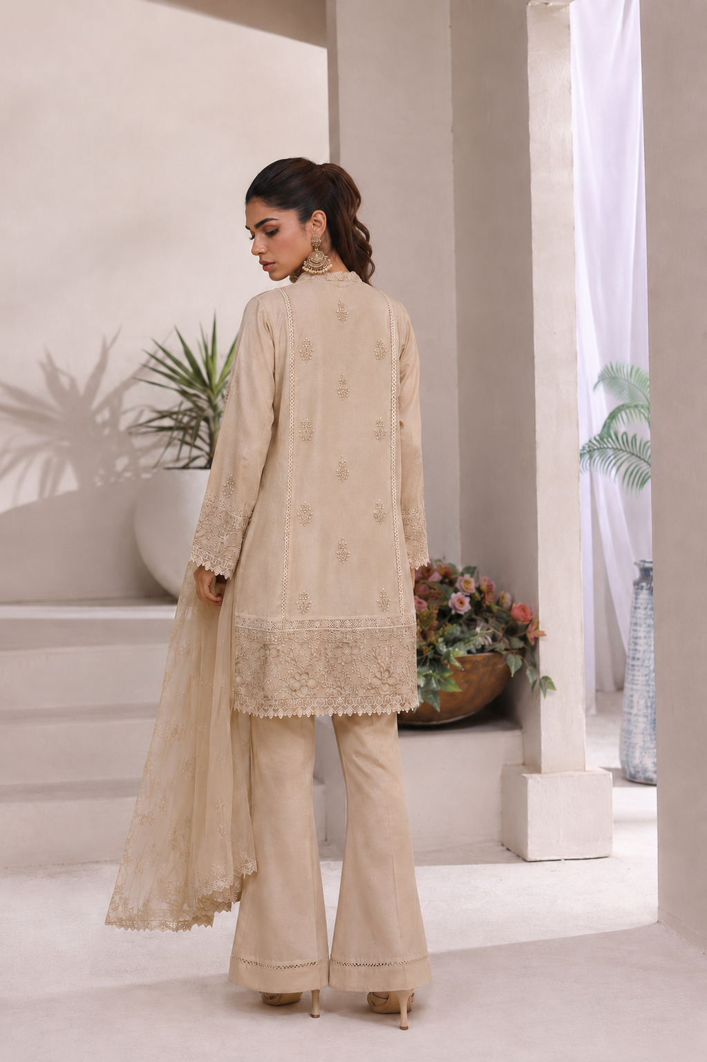 Short Freya 3 Piece Set - Warm Beige