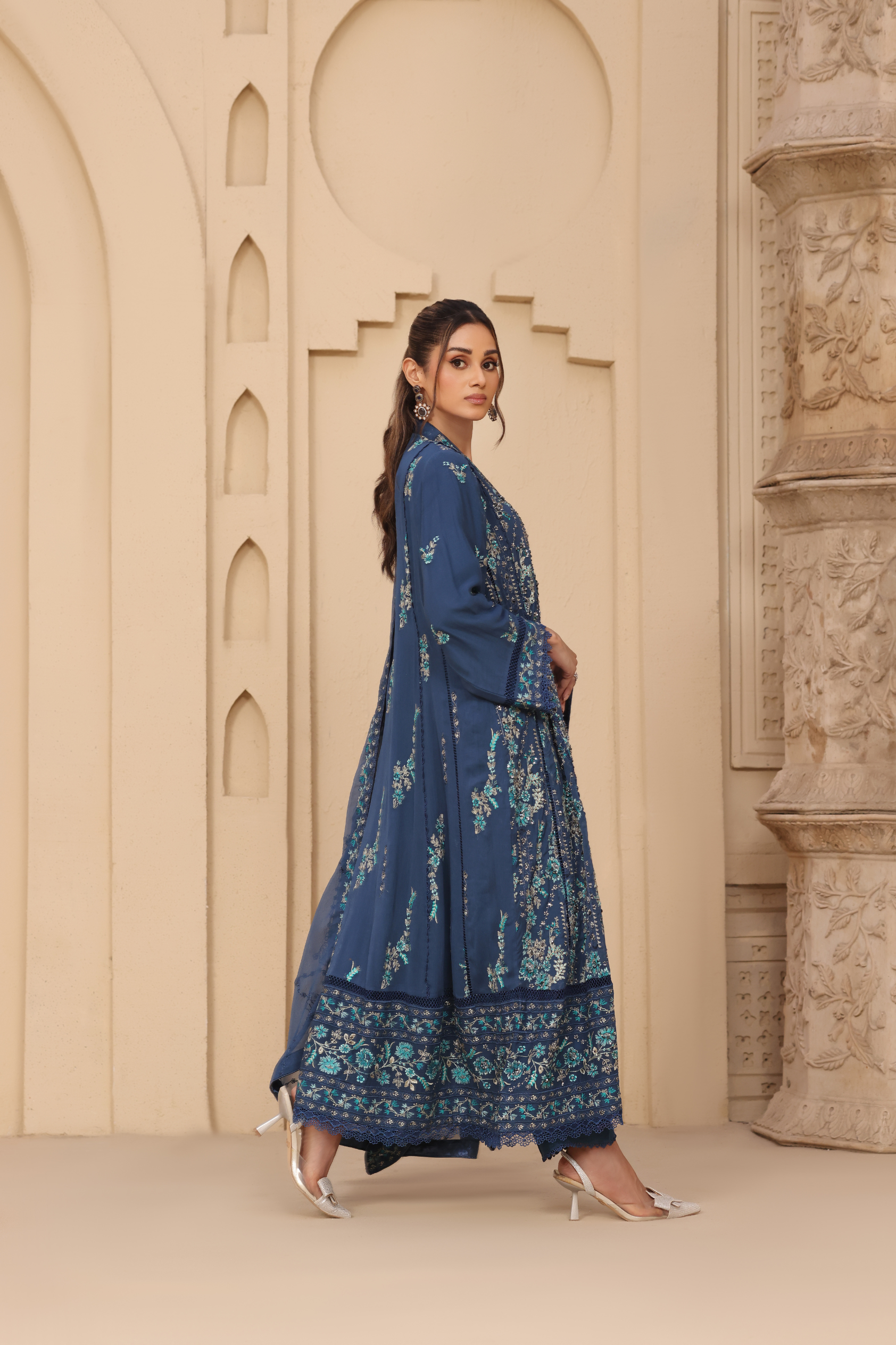 Embellished Long Freya 3 Piece Set - Cobalt Blue